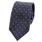 Dark Blue Polka Dot Silk Tie - Tie Doctor